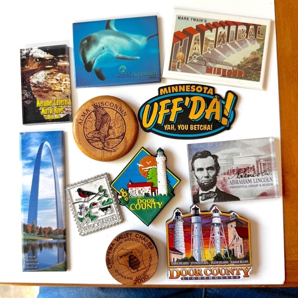 Magnets, Set of 11 Midwest attractions, vintage - Picture 1 of 12